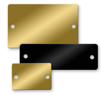 2-1/2 x 7/8 Brass Tags Blank Notched Corner Rectangle