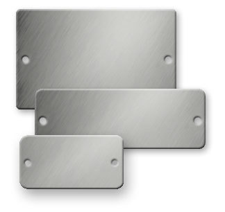 Stainless Steel Blank Metal Tag - .016 x 1.75 x 4 - Two Holes