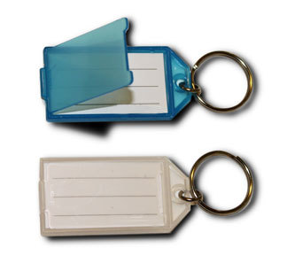 5 x Transparent Plastic Key Tags 