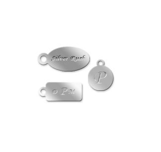 Wide Oval Jewelry Tags Engraved Sterling Silver