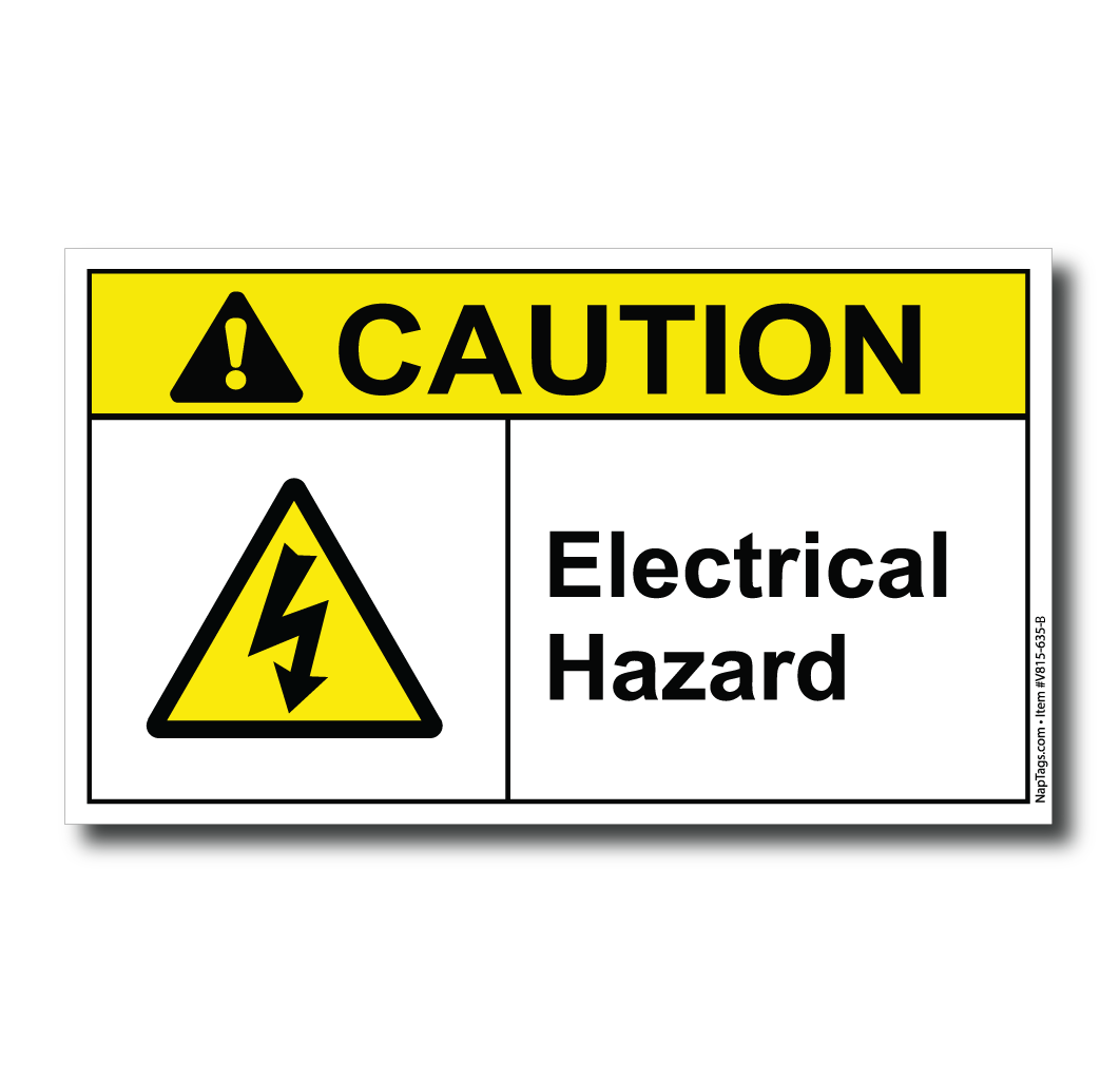 Black on Yellow 2 Length x 2 Width NMC ISO259AP Electric Voltage Hazard ISO Label with Graphic Pressure Sensitive Vinyl 2 Length x 2 Width 